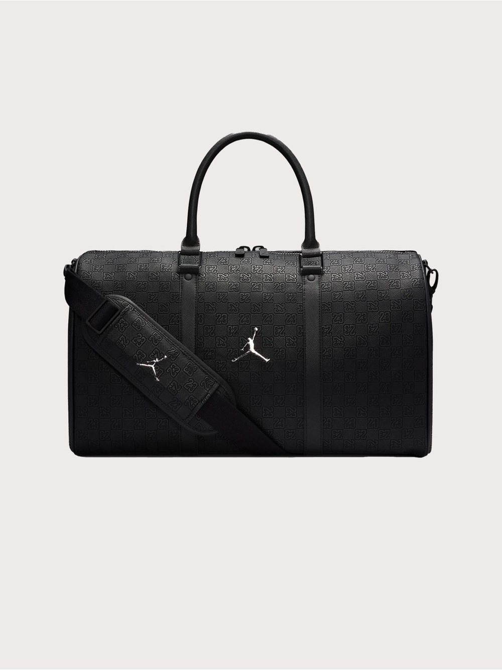 Nike Air Jordan Icon Duffle Bag Luggage Black Silver Monogram MM0987-023 25L NWT